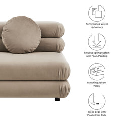 Jubilee Taupe Modular Performance Velvet Armless Chair - Ornate Home