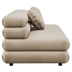 Jubilee Taupe Modular Performance Velvet Armless Loveseat - Ornate Home