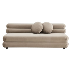 Jubilee Taupe Modular Performance Velvet Armless Loveseat - Ornate Home
