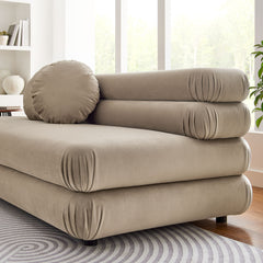 Jubilee Taupe Modular Performance Velvet Armless Loveseat - Ornate Home