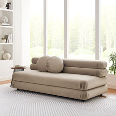 Jubilee Taupe Modular Performance Velvet Armless Loveseat - Ornate Home