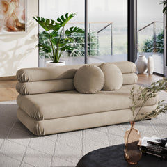 Jubilee Taupe Modular Performance Velvet Armless Loveseat - Ornate Home