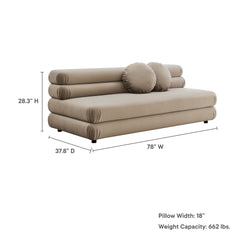 Jubilee Taupe Modular Performance Velvet Armless Loveseat - Ornate Home