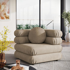 Jubilee Taupe Modular Performance Velvet Corner Chair - Ornate Home