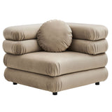 Jubilee Taupe Modular Performance Velvet Corner Chair - Ornate Home