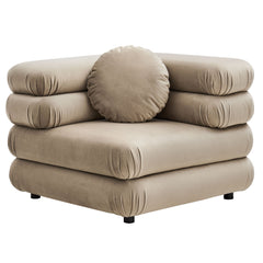 Jubilee Taupe Modular Performance Velvet Corner Chair - Ornate Home
