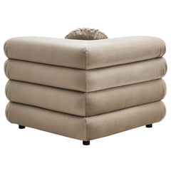 Jubilee Taupe Modular Performance Velvet Corner Chair - Ornate Home