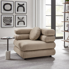 Jubilee Taupe Modular Performance Velvet Corner Chair - Ornate Home