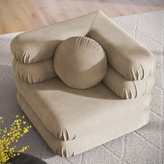 Jubilee Taupe Modular Performance Velvet Corner Chair - Ornate Home