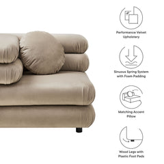 Jubilee Taupe Modular Performance Velvet Corner Chair - Ornate Home