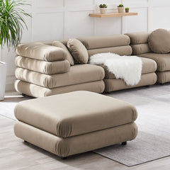 Jubilee Taupe Modular Performance Velvet Ottoman - Ornate Home
