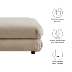 Jubilee Taupe Modular Performance Velvet Ottoman - Ornate Home