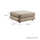 Jubilee Taupe Modular Performance Velvet Ottoman - Ornate Home