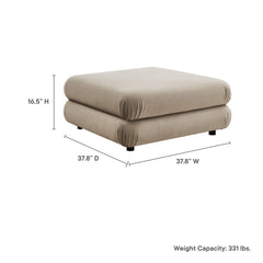 Jubilee Taupe Modular Performance Velvet Ottoman - Ornate Home