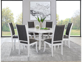 Judd Pearl White 7-piece Dining Room Set - Ornate Home