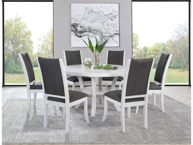 Judd Pearl White 7-piece Dining Room Set - Ornate Home