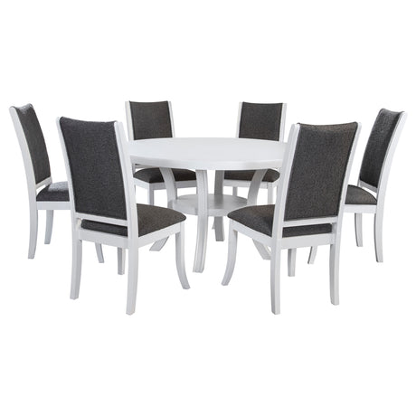 Judd Pearl White 7-piece Dining Room Set - Ornate Home
