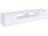 Jude High Gloss White 79" TV Stand - Ornate Home