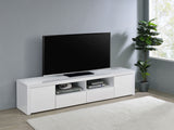 Jude High Gloss White 79" TV Stand - Ornate Home