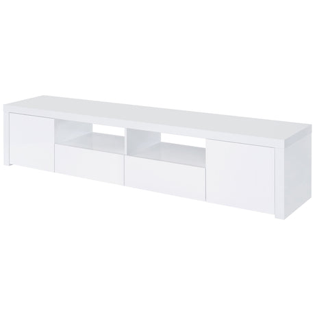 Jude High Gloss White 79" TV Stand - Ornate Home
