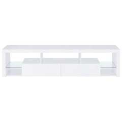 Jude White High Gloss 71" TV Stand - Ornate Home