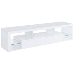 Jude White High Gloss 71" TV Stand - Ornate Home