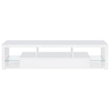 Jude White High Gloss 71" TV Stand - Ornate Home