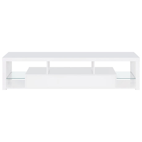 Jude White High Gloss 71" TV Stand - Ornate Home