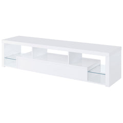 Jude White High Gloss 71" TV Stand - Ornate Home
