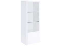 Jude White High Gloss Media Tower - Ornate Home