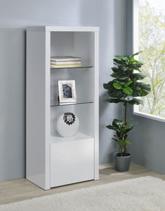 Jude White High Gloss Media Tower - Ornate Home