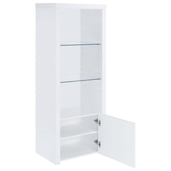Jude White High Gloss Media Tower - Ornate Home