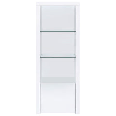 Jude White High Gloss Media Tower - Ornate Home