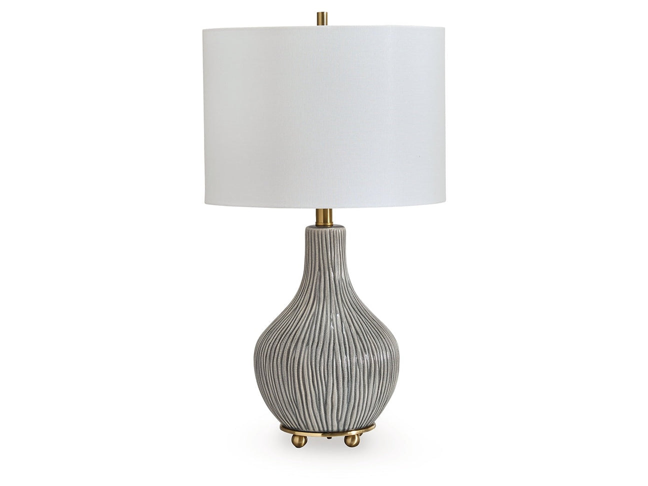 Judlen Gray/Gold Ceramic Table Lamp (1/CN) (Online Special Price) - Ornate Home