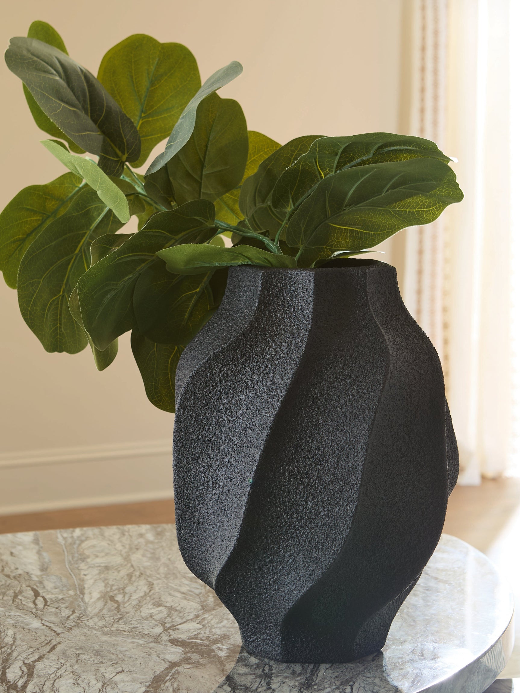 Judworth Black Vase (12''H) (Online Special Price) - Ornate Home