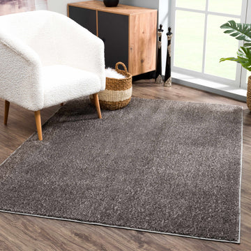 Judy Solid Dark Gray Washable Shag Rug - Clearance - Ornate Home