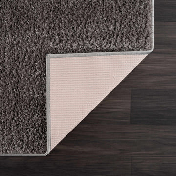 Judy Solid Dark Gray Washable Shag Rug - Clearance - Ornate Home