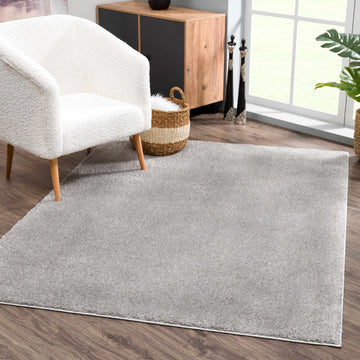Judy Solid Gray Washable Shag Rug - Clearance - Ornate Home