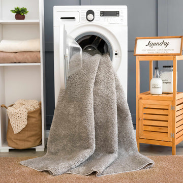 Judy Solid Gray Washable Shag Rug - Clearance - Ornate Home
