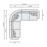 Jules Beige/Tan Fabric 3-Piece Sectional Sofa - Ornate Home