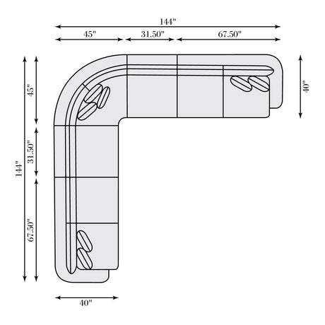 Jules Beige/Tan Fabric Sectional - Ornate Home