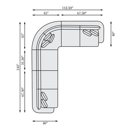 Jules Beige/Tan Fabric Sectional Sofa - Ornate Home