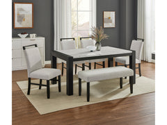 Jules Gray/Black Faux Marble Top Dining Set - Ornate Home