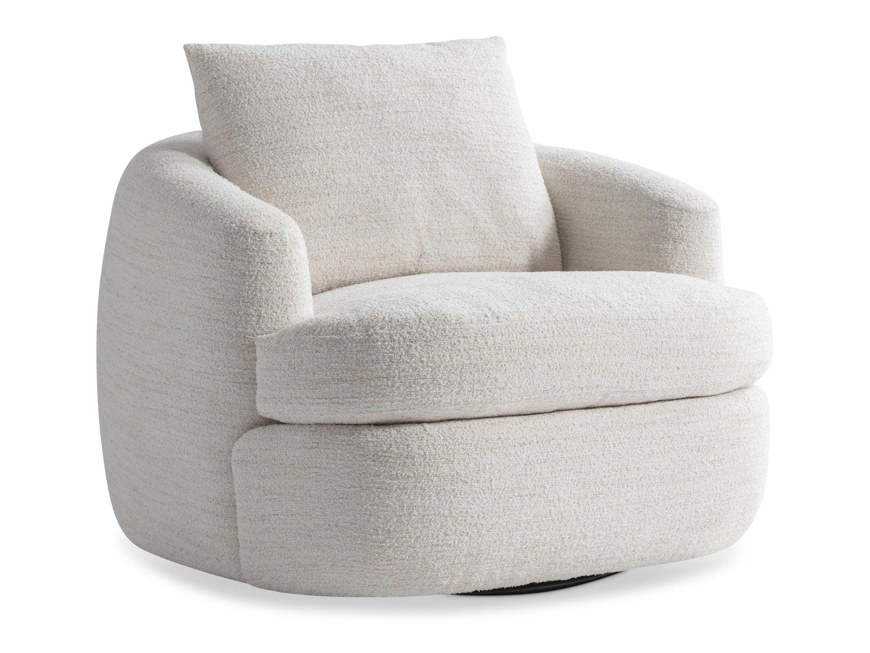 Jules White/Cream Fabric Swivel Chair - Ornate Home