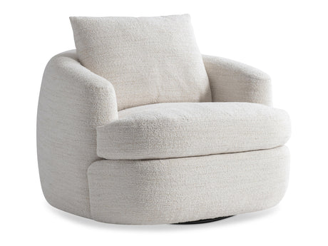 Jules White/Cream Fabric Swivel Chair - Ornate Home