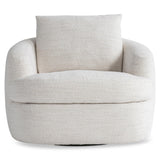 Jules White/Cream Fabric Swivel Chair - Ornate Home