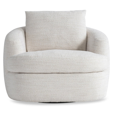 Jules White/Cream Fabric Swivel Chair - Ornate Home