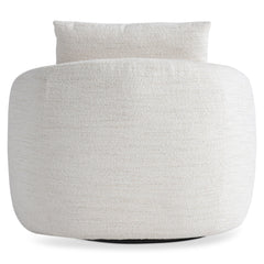Jules White/Cream Fabric Swivel Chair - Ornate Home