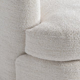 Jules White/Cream Fabric Swivel Chair - Ornate Home