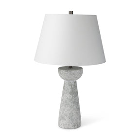 Julia Gray Antique Painted Cement Table Lamp - Ornate Home